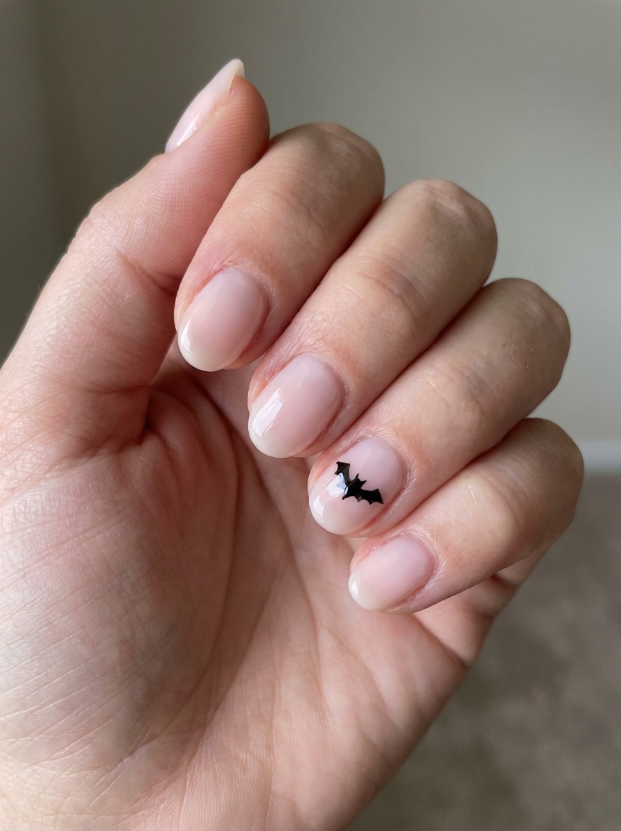 Tiny Bat Nails als Halloween Nails Kurz Inspiration 2026